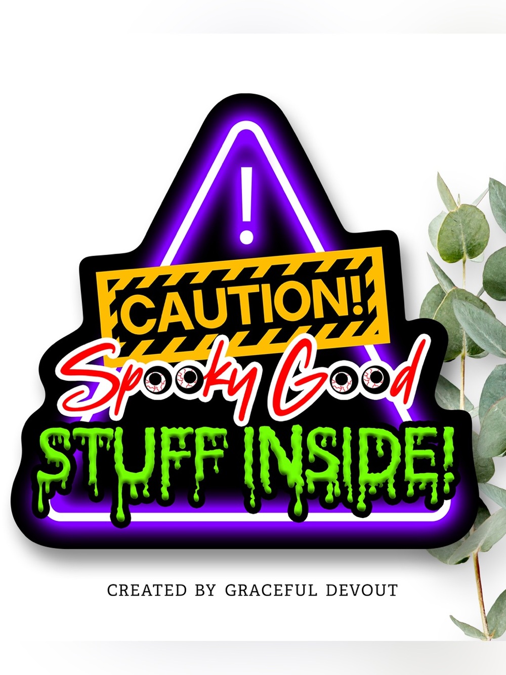 Caution! Spooky Good Stuff Inside!- 2"- (96ct.) Stickers